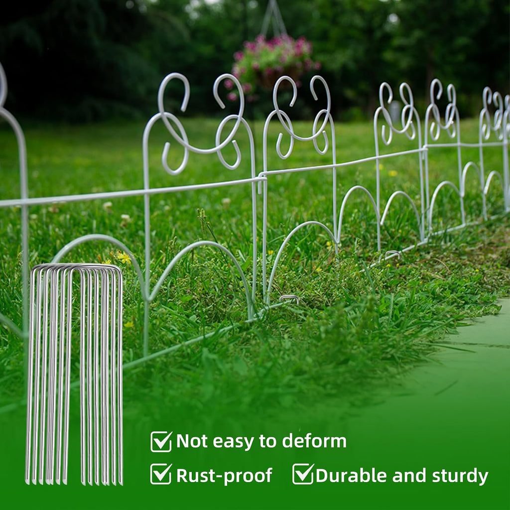 200 Pack Lawn Staples, Premium Garden Landscape Staples, Galvanized Heavy-Duty Gauge Stakes, U-Shaped Tent Stakes