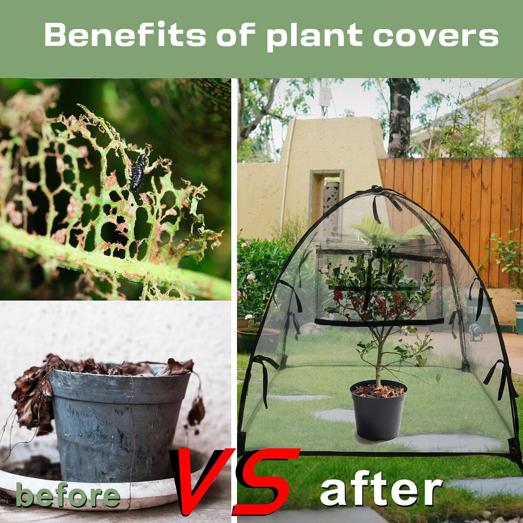 Plant Tent Cover Freeze Protection for Winter Plants Clear 36" x 36" x 38" | Garden Plants Frost Cover, Transparent
