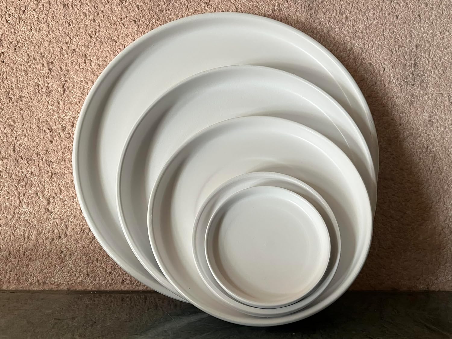12 Inch Large Ceramic Saucer - Drainage Tray for Plant Pot (Matte White) | 12" Ceramic Plant Saucer for 10" & 11" Pots