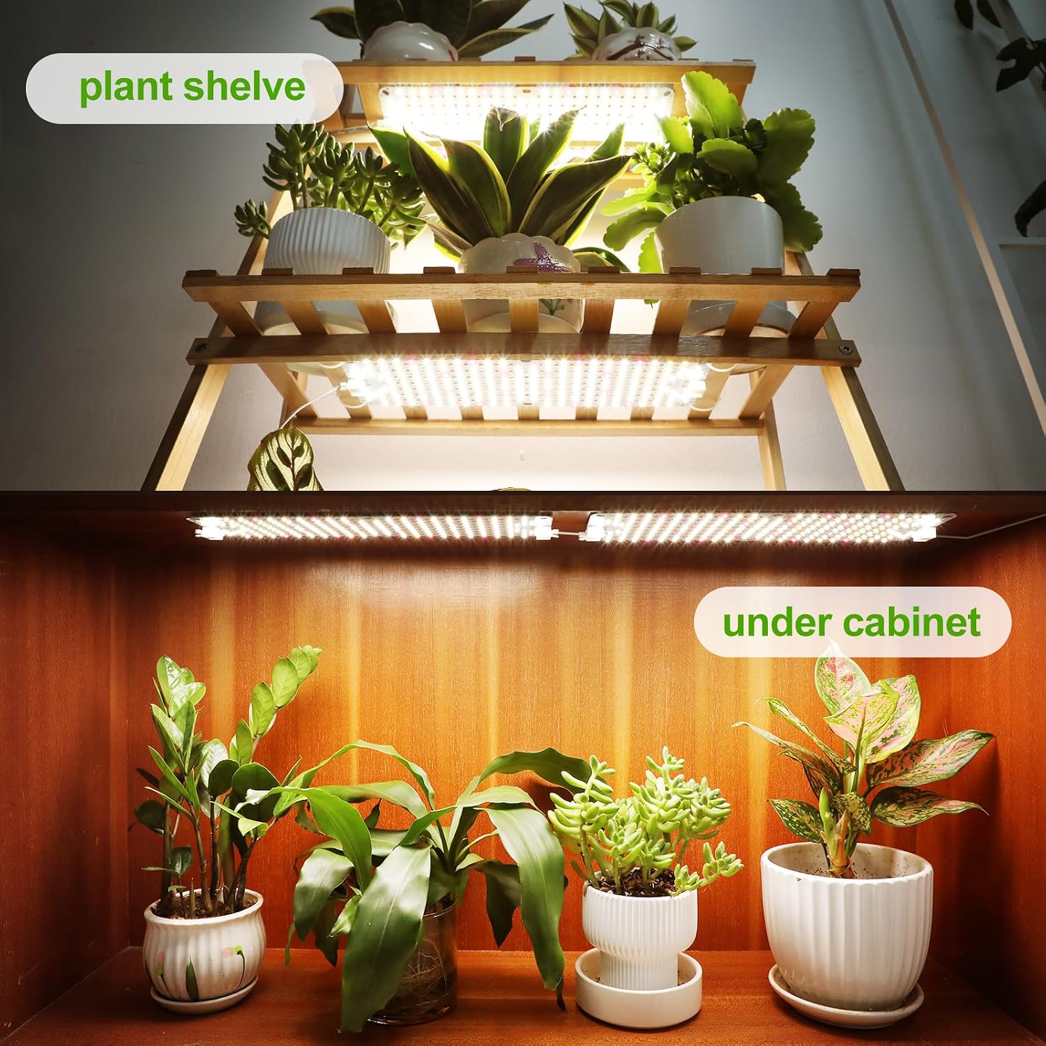 4Panel Grow Lights for Indoor Plants, Seed Starting, Veg, Pot Plants, Bonsai with Timer 4/8/12/16/20H, Ultra-Thin Under