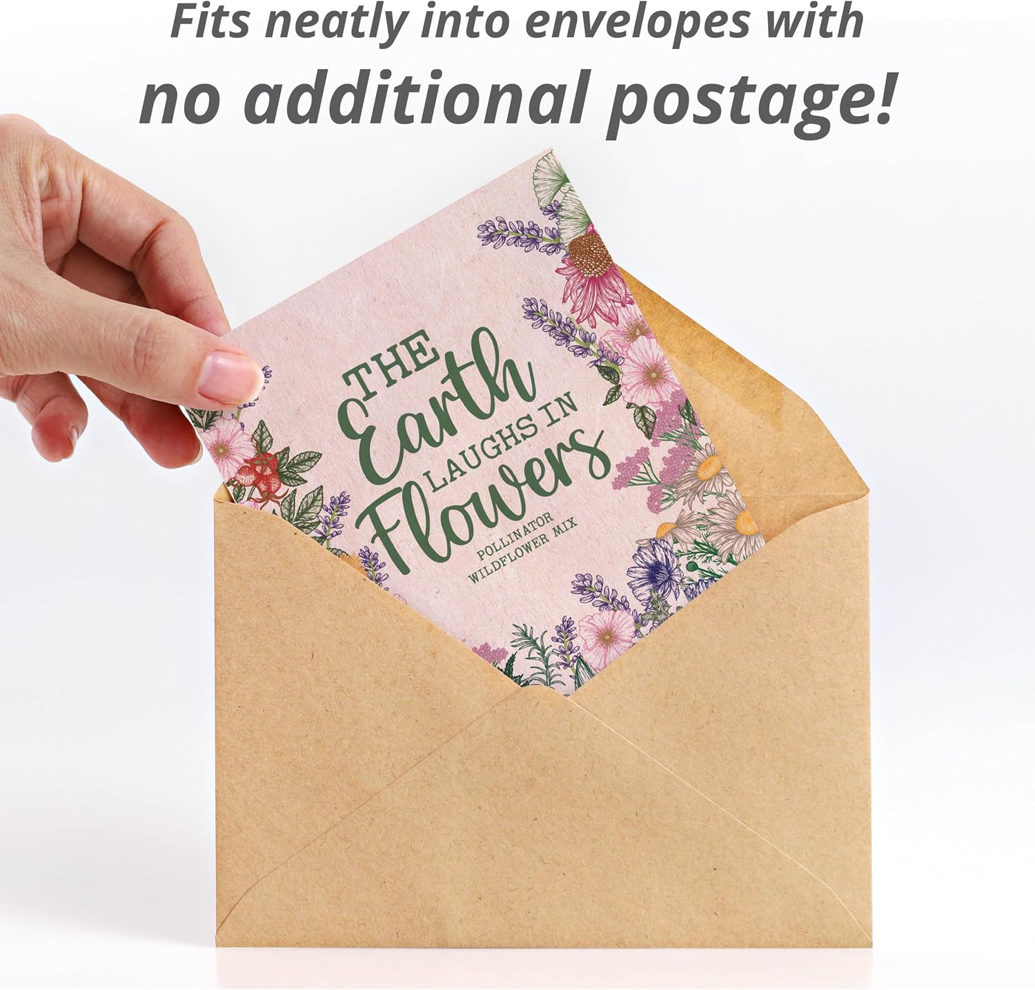 The Earth Laughs in Flowers | Beautiful Illustrated Flower Design Art and Quote | Environmental Favor | Pollinator