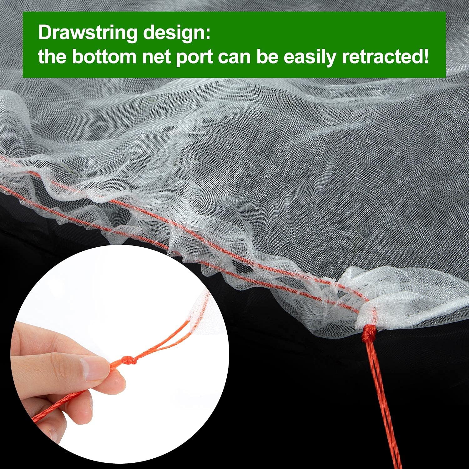 4Pcs Insect Bird Barrier Mesh, 7.9 x 5.9 FT Garden Netting Barrier | Bird Netting, Netting for Plant with Drawstring