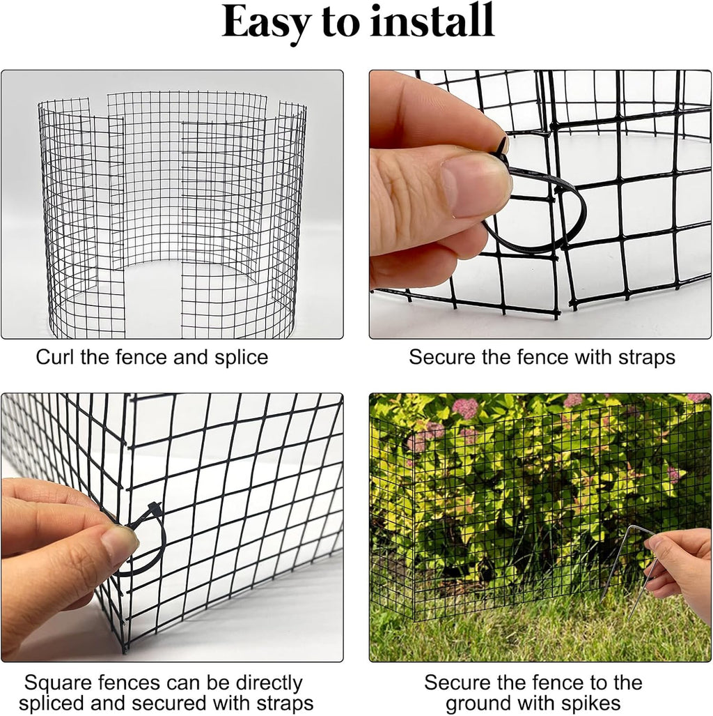 30 PCS Round Plant Protector from Animals, 12 Pack 12'' x 12'' Metal Plant Cages，30Pcs Metal Mesh to Keep Animals Out