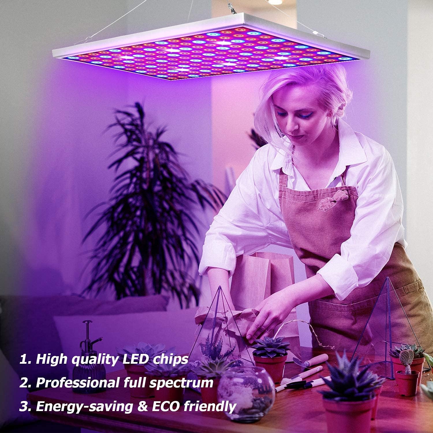 Diboys LED Grow Light for Indoor Plants, 45W Plant Lights Full Spectrum Panel Grow Light for Seedlings, Succulents