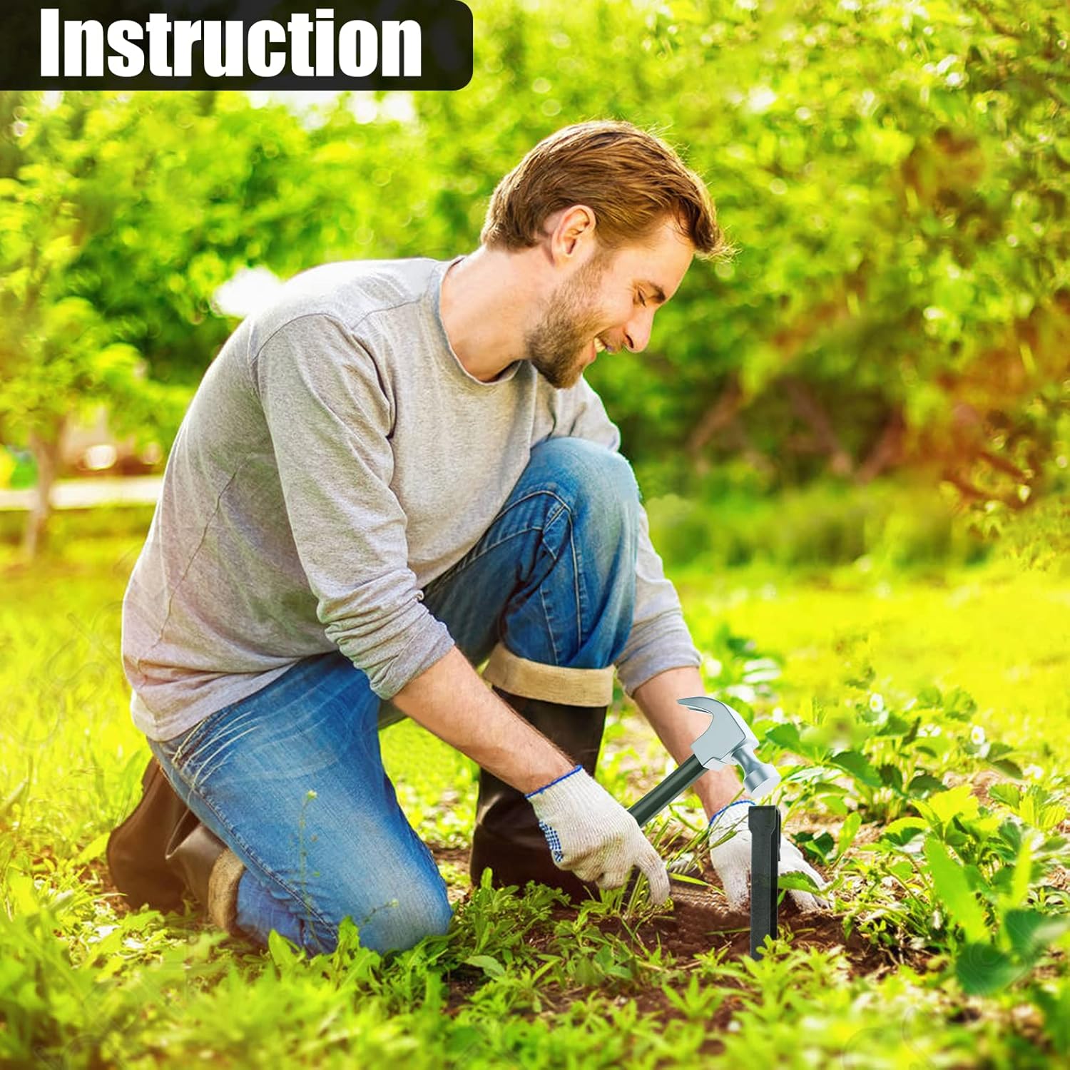 50 PCS Edging Stakes, Landscape Edging Stake for Gardening, Ground Stakes | 10 Inch Plastic Plant Stakes for outdoor