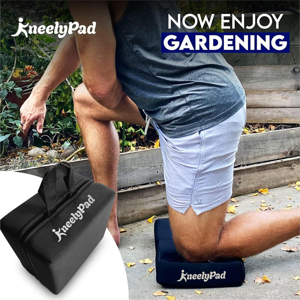 KneelyPad by Kneely | Kneeling Pad for Gardening, Exercise, Cleaning, & Mechanic Work | Extra Thick Memory Foam Knee