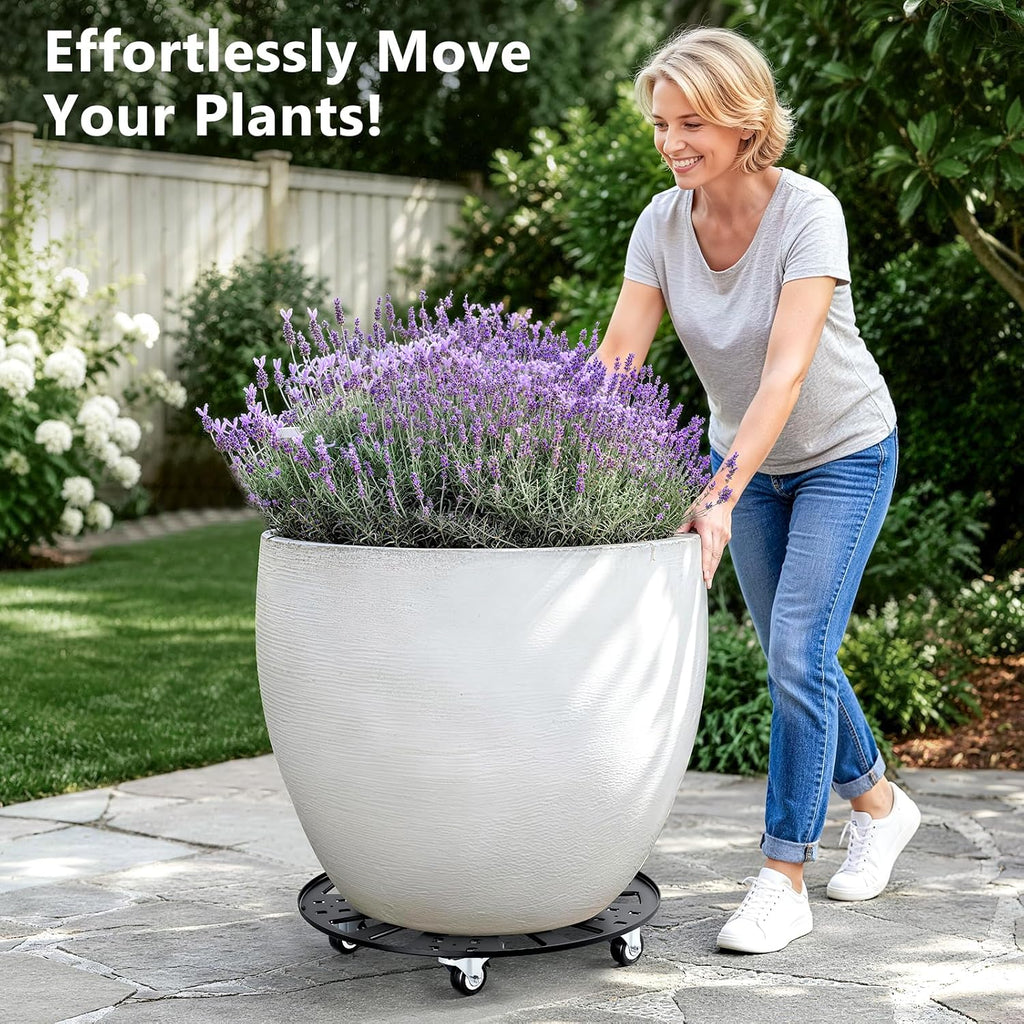 KEDSUM 16" Plant Caddy with Wheels, Anti-Rust & Anti-Slip Plant Stand with Wheels, 440LBS Heavy Duty Rolling Plant