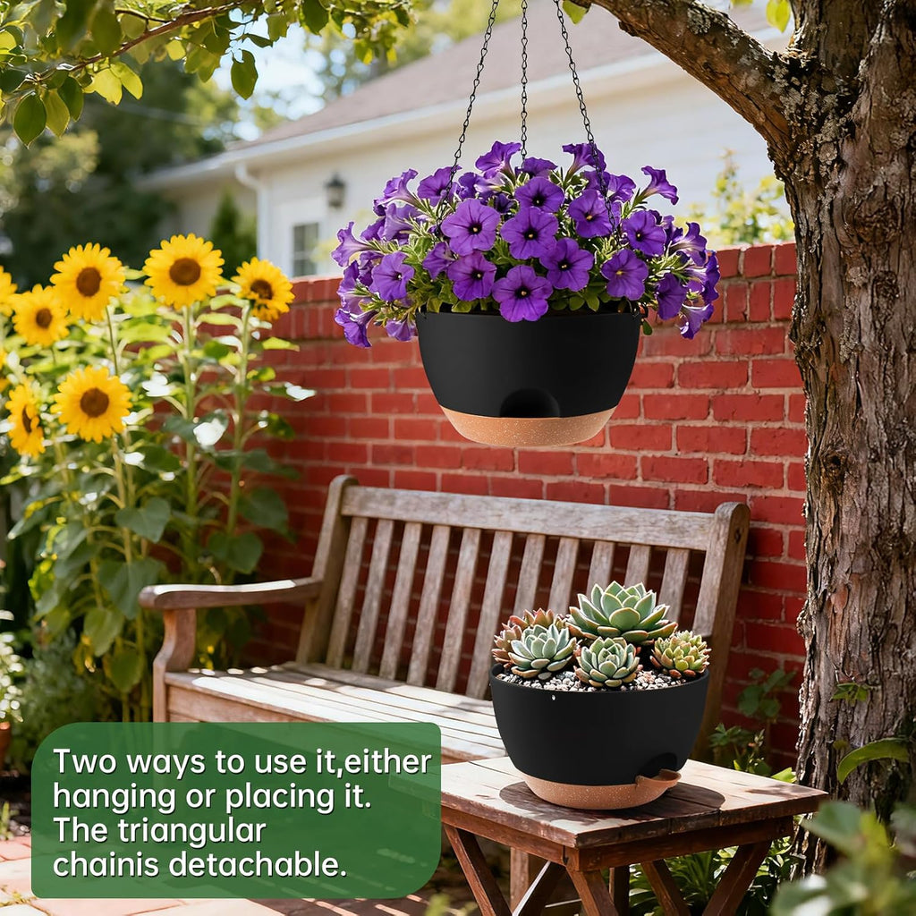 13-inch Oversized Hanging Planter Set of Two,Planters for Indoor and Outdoor Plants.Place Plant pots Across Diverse