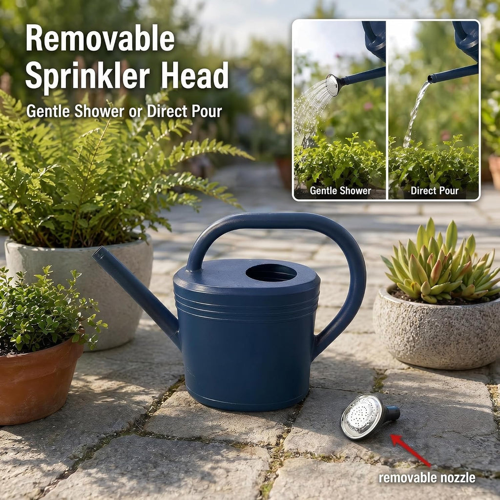 NERUB 2 Gallon Watering Can for Outdoor Plants, Large Garden Watering Can with Long Spout and Removable Stainless Steel