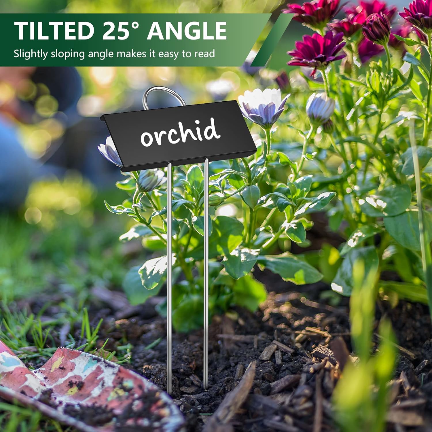 STARTOSTAR 50-Pack Metal Plant Labels Weatherproof Garden Markers,Height 10.6'', Label Area 3.5''X 1.2'' Reusable