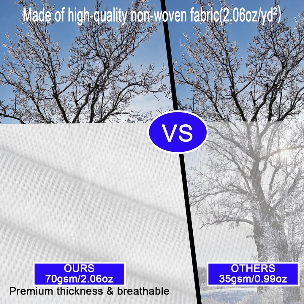 CMINGJ Plant Frost Protection Covers with Viewing Window, 39.37" x 39.37", 2.06oz/yd², Reusable Drawstring Tree Cover