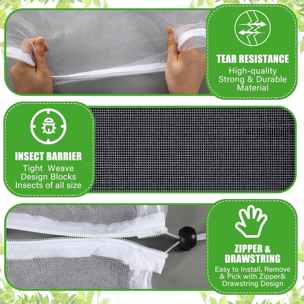 1 Pcs Large Fruit Tree Netting 10 X 14 Ft with Zipper Drawstring | Protect Fruit from Squirrels Birds Bug Deer & Rat