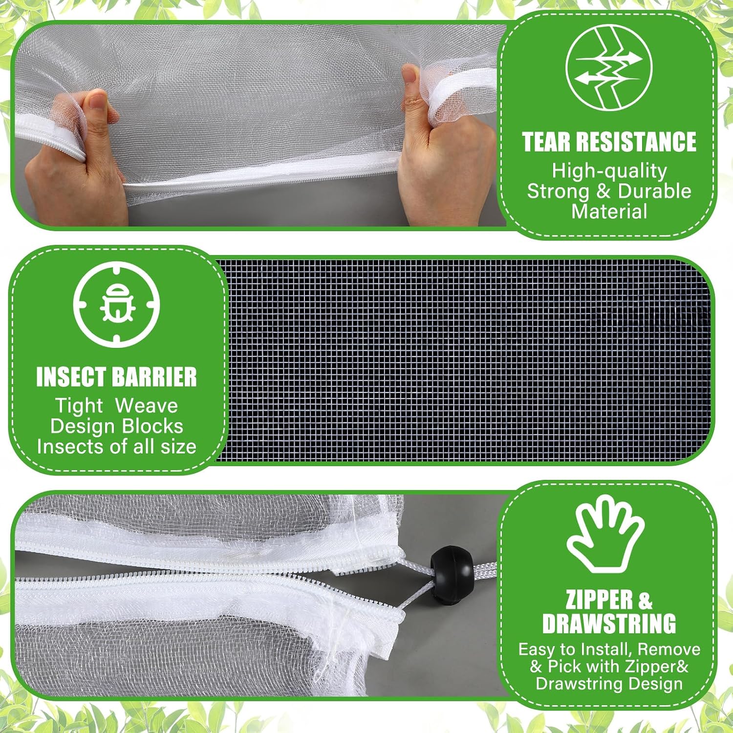 1 Pcs Large Fruit Tree Netting 10 X 14 Ft with Zipper Drawstring | Protect Fruit from Squirrels Birds Bug Deer & Rat