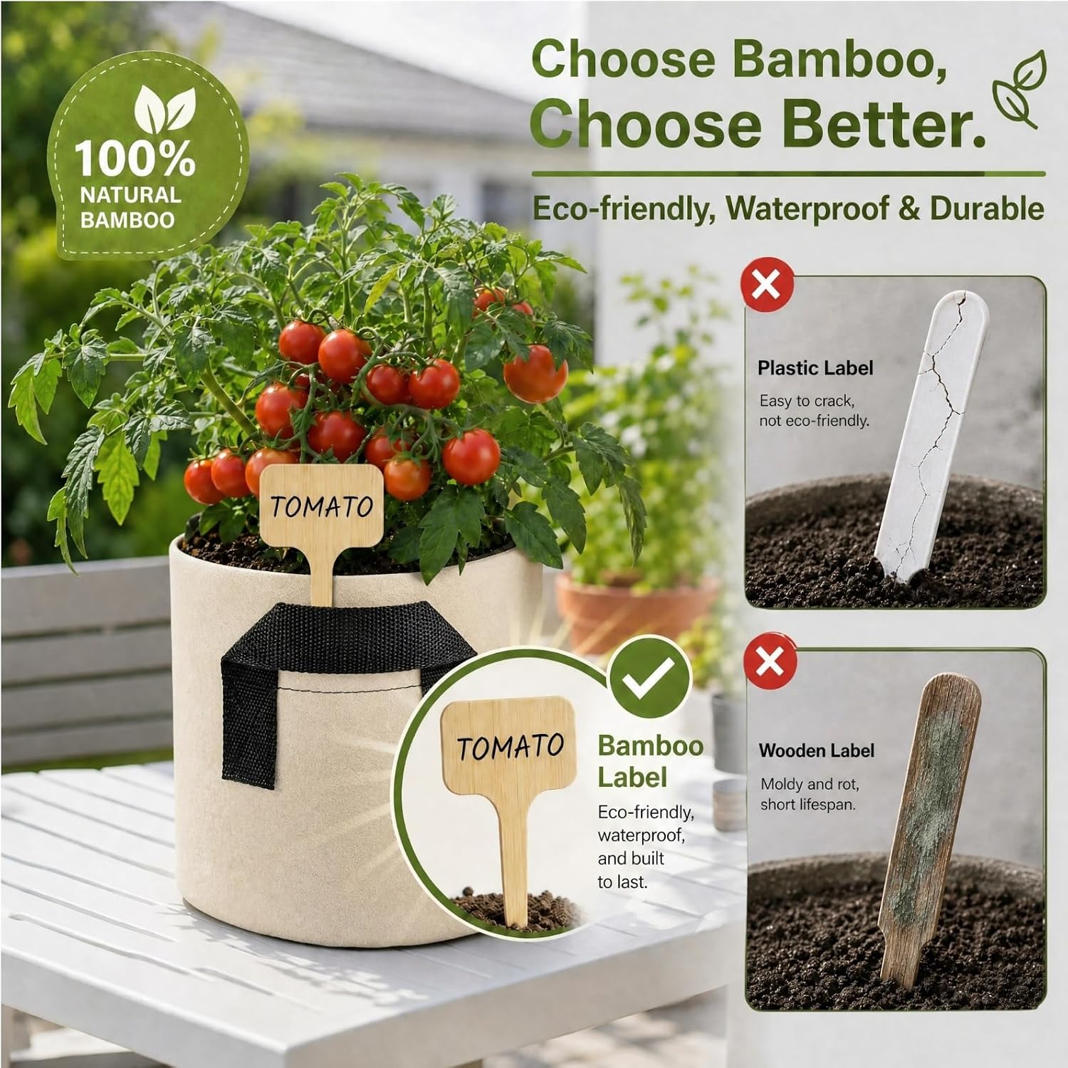 7 Gallon Grow Bags 5-Pack, 300G Thick Fabric Pots, Reinforced Handles | Reflective Heat,Breathable Planting Bags,5
