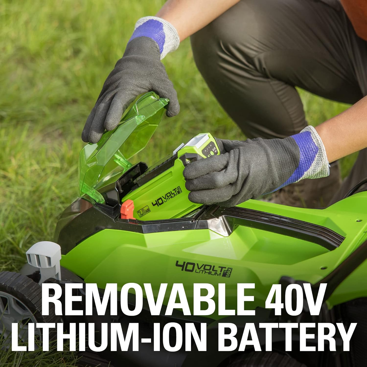 Greenworks 40V 14" Cordless (Push) Lawn Mower (75+ Compatible Tools), 4.0Ah Battery and Charger Included