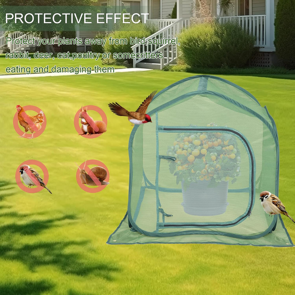 UV-Resistant Durable Pop Up Plant Covers & Garden Mesh Netting - Protective Bird Netting for Tomato & Crop Protection