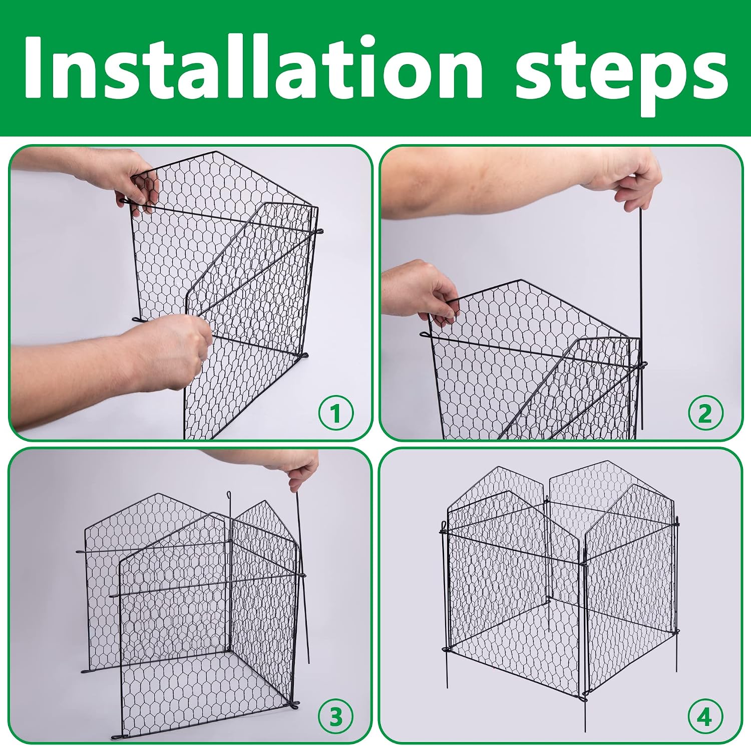 DECOHS 4 Packs Chicken Wire Cloche Plant Protectors from Animals Garden Plant Cage Protector - Wire Plant Protectors to