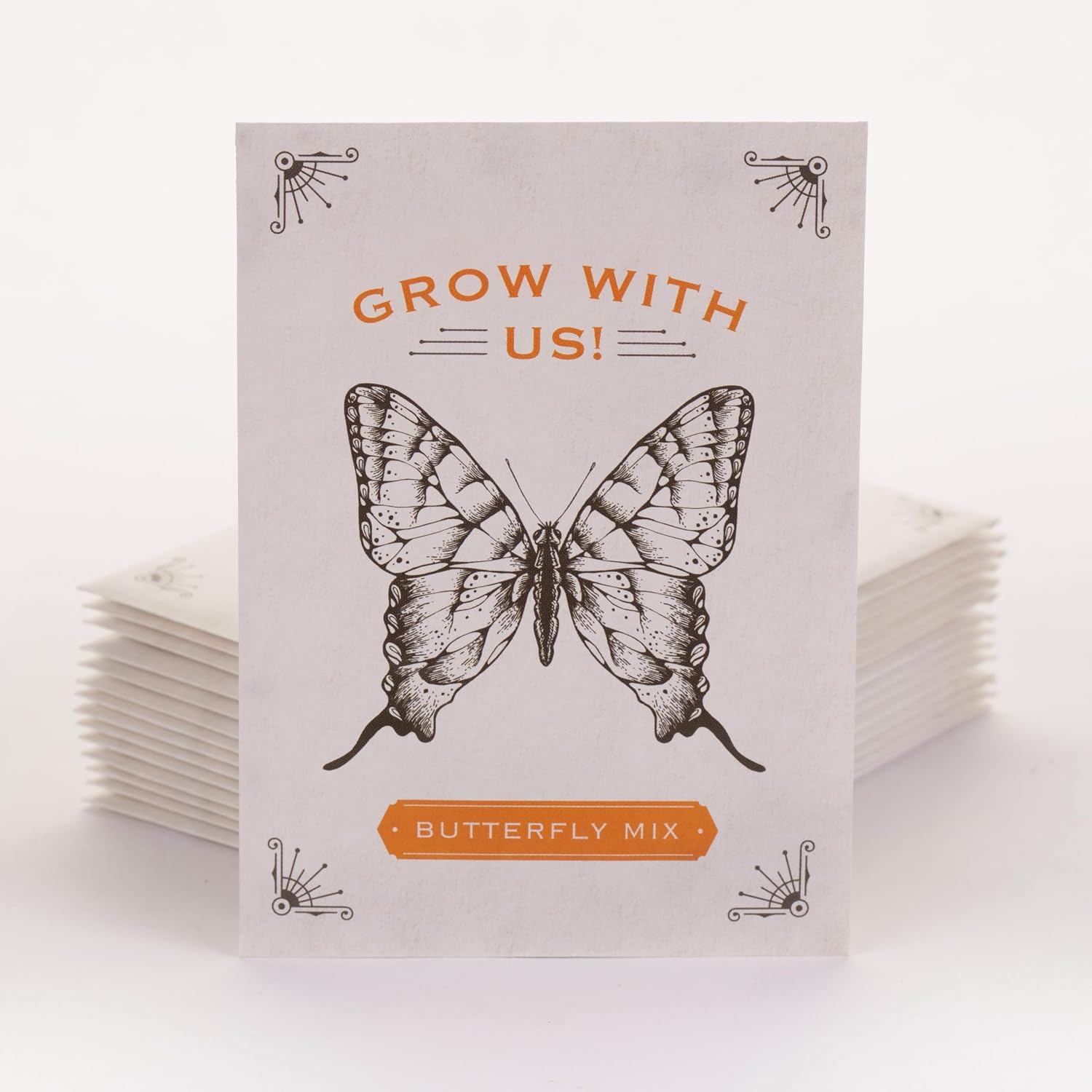 Bentley Seeds Grow with Us Pre Filled Butterfly Mix Seed Packets - 25 Individual Assortment Butterfly Mix Seed Packs