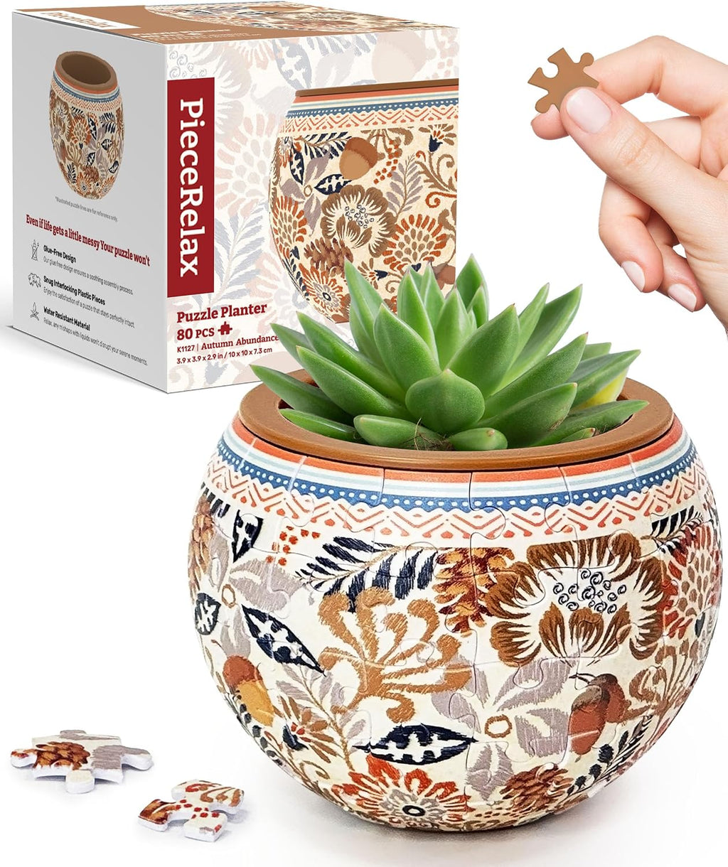 PieceRelax Unique 3D Puzzle Planter - 80 Plastic Pieces [K1127]