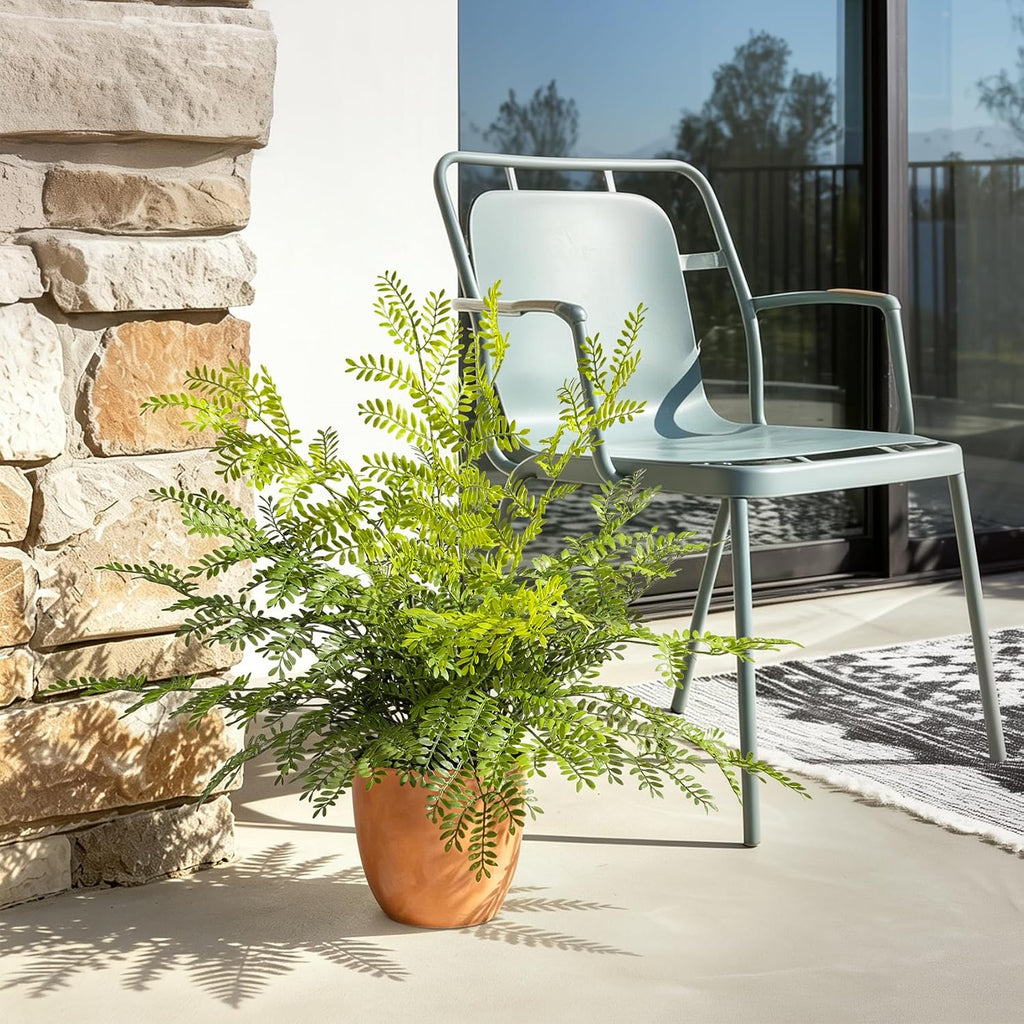 2 Pack Artificial Fern Plants in Pots Artificial Boston Ferns Potted Plants | Faux Fern Bush Plant Shrubs Greenery for