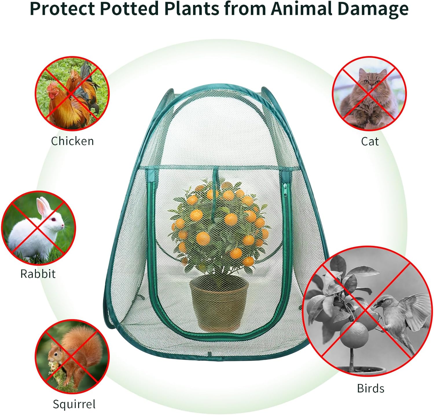 2PCS Large Mesh Plant Protector Tent from Animals, 28X28X32In Pop Up Plant Protection Enclosure Garden Netting Cover