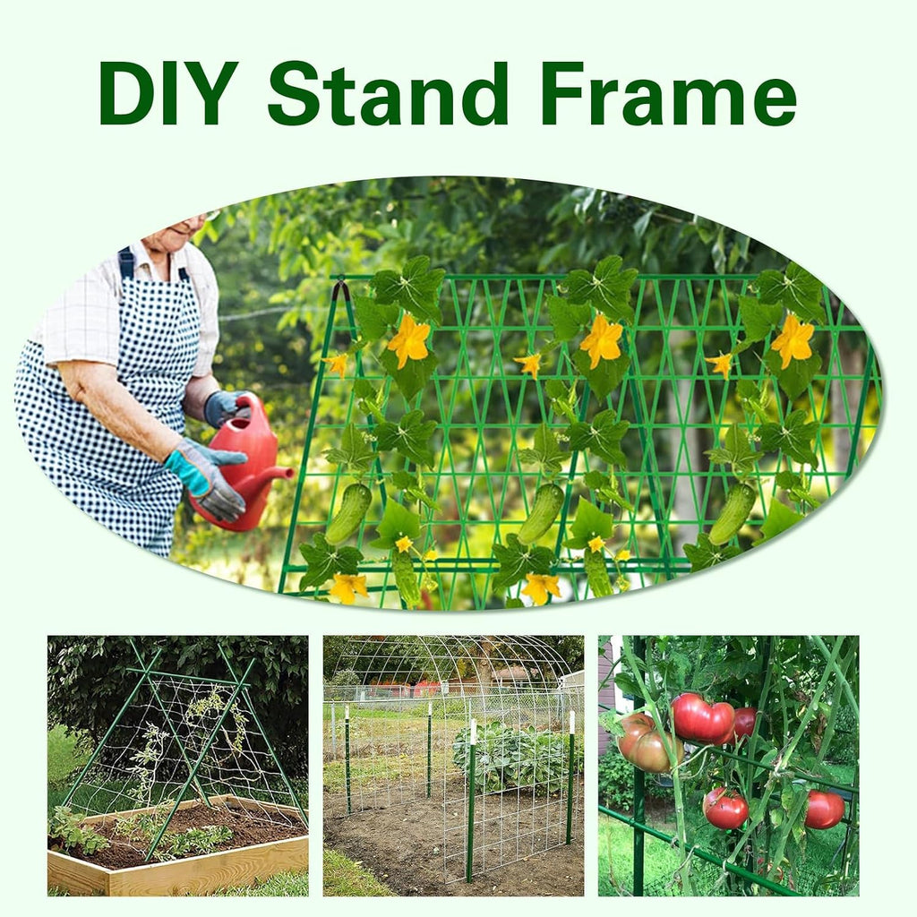 Plant Stakes 36 inch, 3ft Steel Garden Stakes 25 Pack, Sturdy Plant Support for Climbing Plants, Tomatoes, Beans