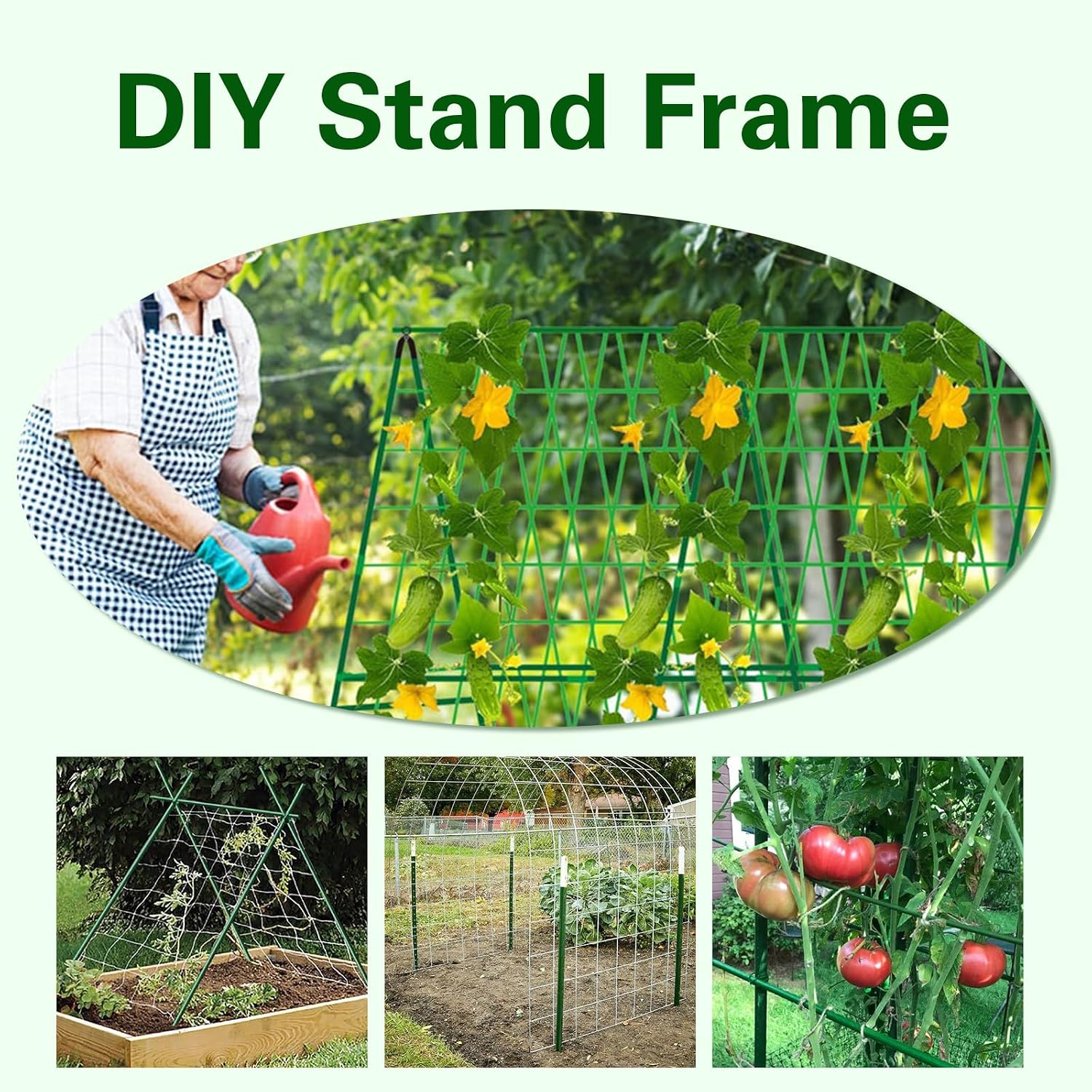 Plant Stakes 36 inch, 3ft Steel Garden Stakes 25 Pack, Sturdy Plant Support for Climbing Plants, Tomatoes, Beans