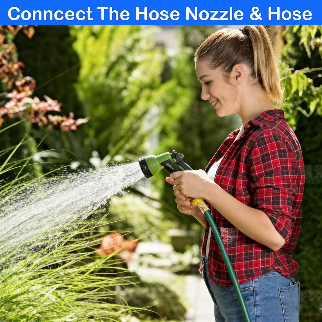 Hourleey Garden Hose Quick Connector, Solid Brass 3/4 Inch GHT Thread Garden Quick Connect Kit, Male and Female No-Leak