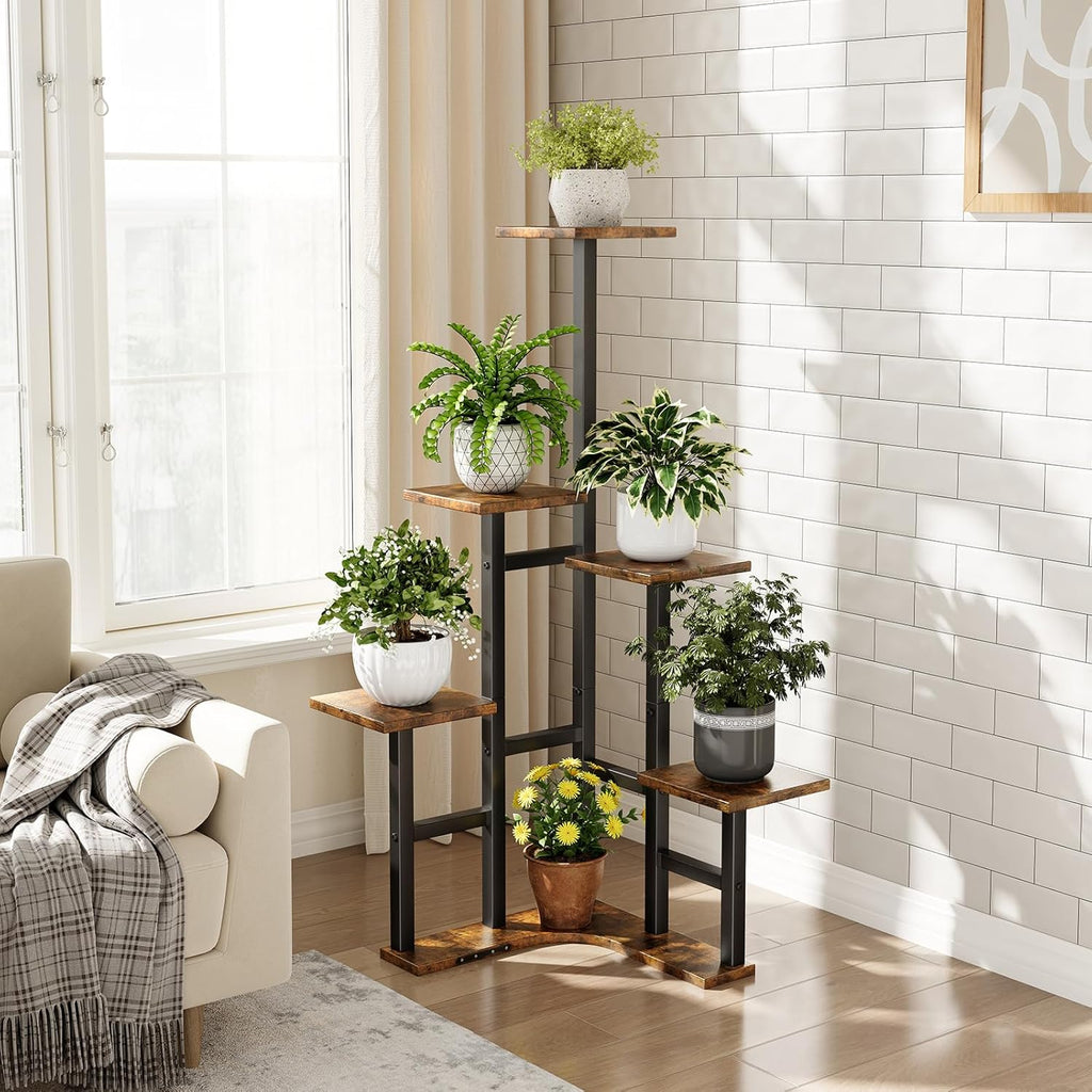 Yzosvki Corner Plant Stand Indoor, 6 Tiered Corner Plant Shelf Flower Stand for Multiple Plants, Plant Shelves