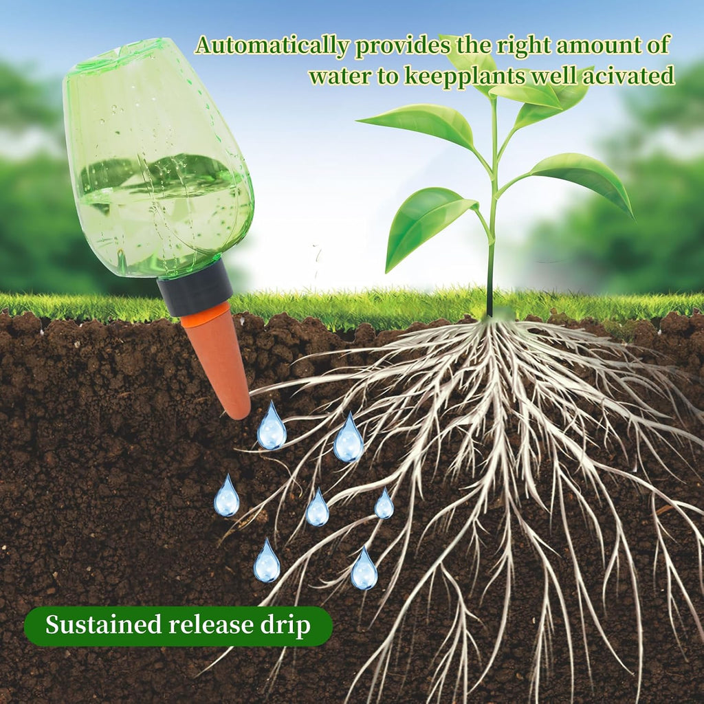 6pcs Plant Self Watering Globes, Plastic Water Bulbs Top Fill, 12.3 oz Plant Watering Devices System Slow Release