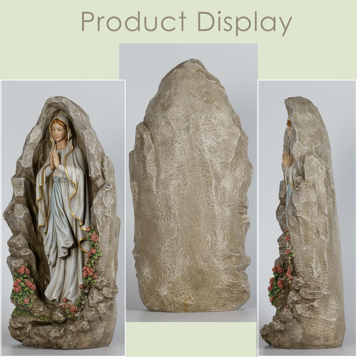 Our Lady of Lourdes Statue - 24 Inches Virgin Mary Statue Outdoor Catholic Garden Decor, Our Lady of Lourdes Grotto