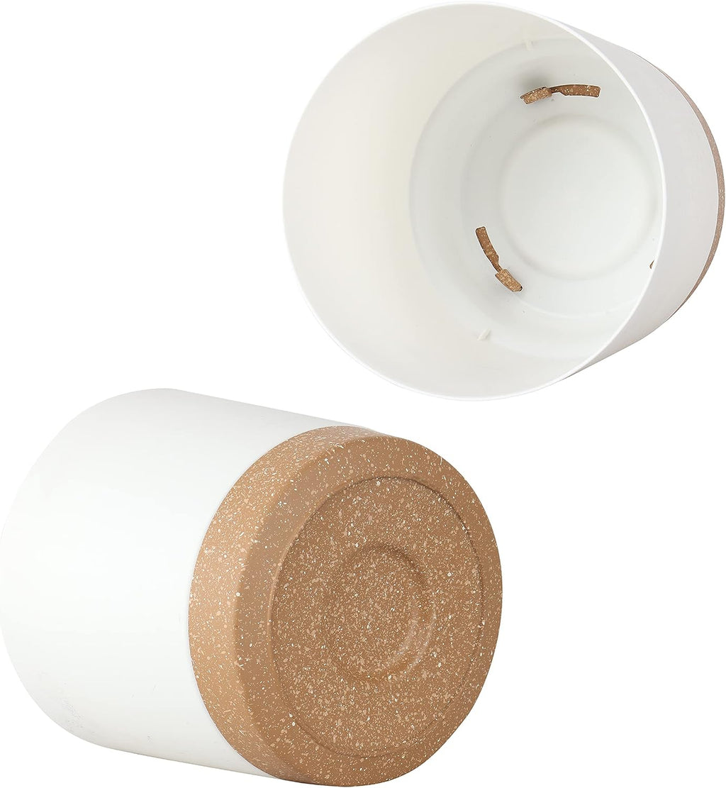 kubvici Plant Pots for Indoor Plants, 2 Pack 10 Inch Plant Pot Plastic Flower Pots Planters with Drainage Saucer for