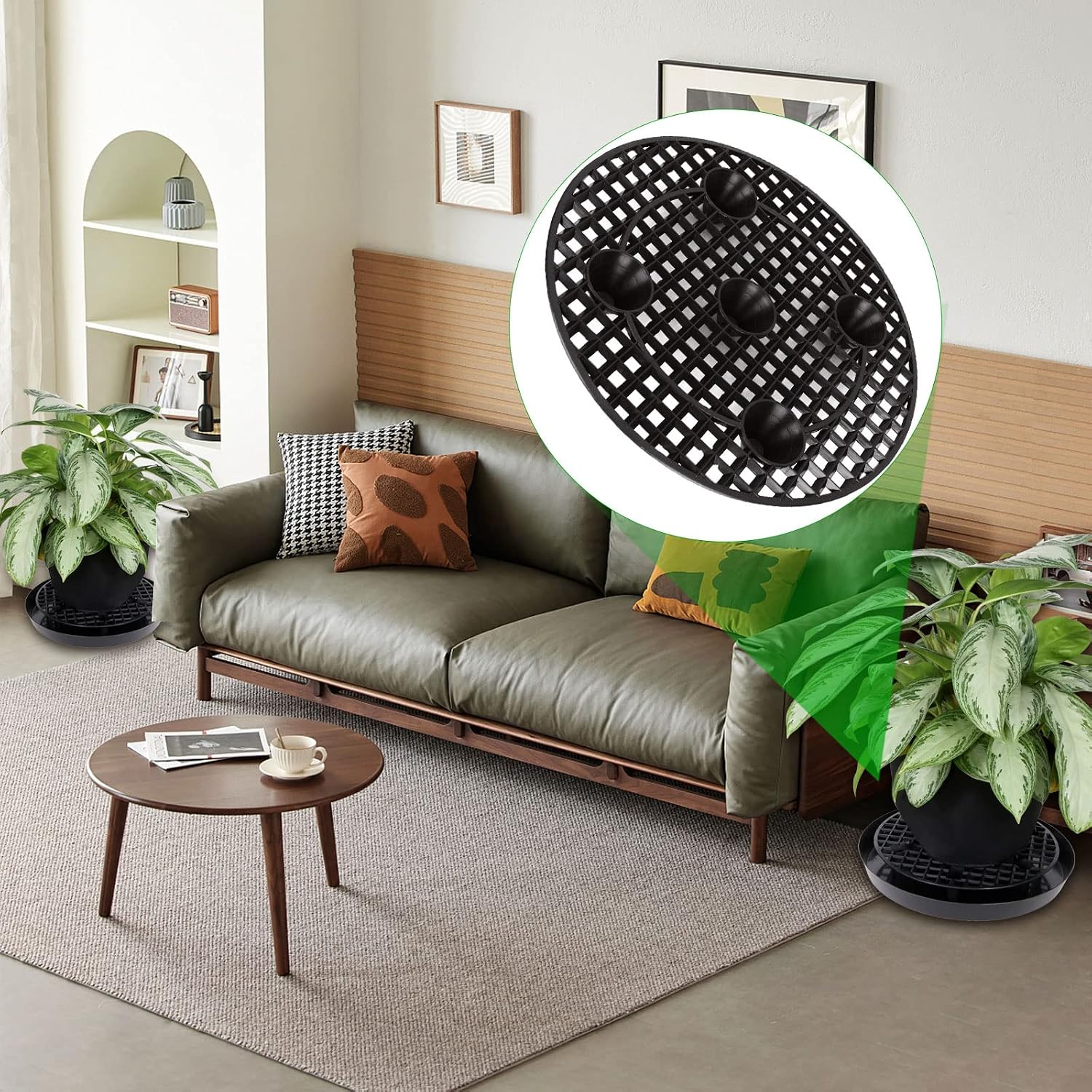 12 PCS Plant Risers for Inside Pots - 12 Inch Plastic Plant Stand Pot Elevator - Plant Lifter Deck Protectors for Pots