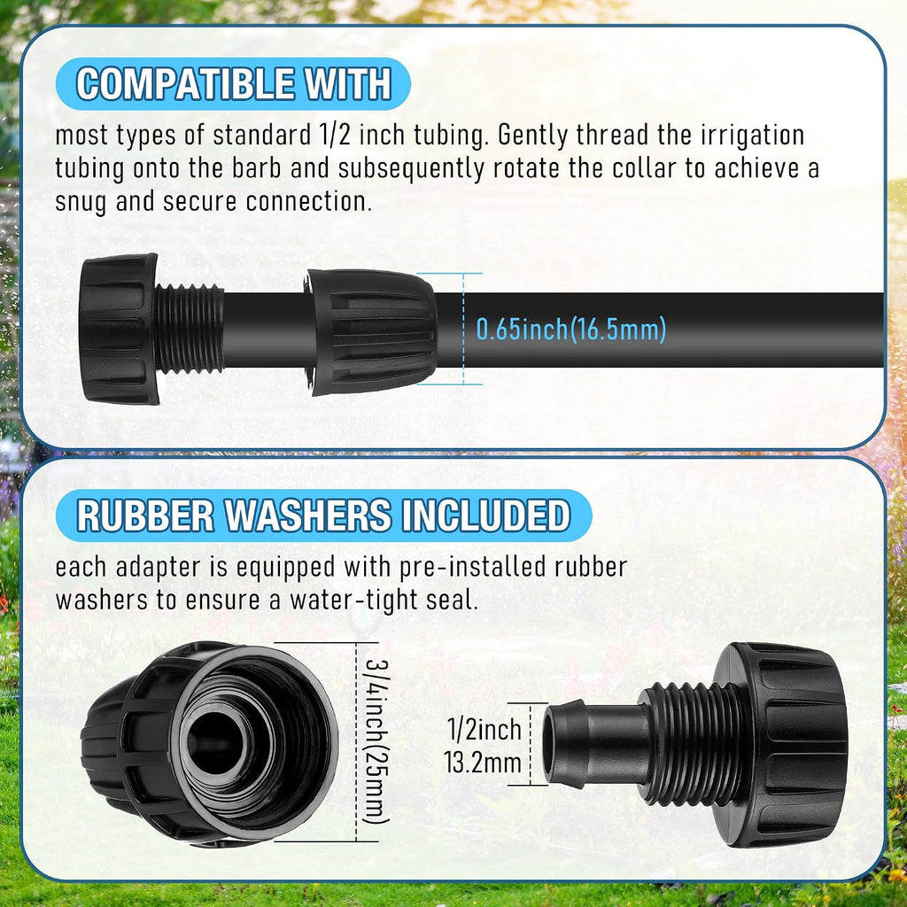 2 Pack Drip Irrigation Pressure Regulator Kit, 15 PSI | 15 PSI Pressure Regulator, Water Backflow Preventer for 3/4"