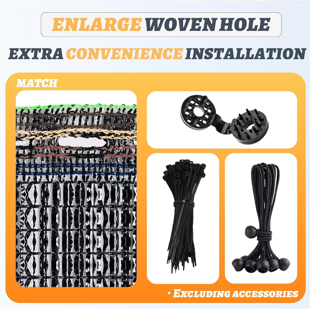 Cool Area Sun Shade Cloth Shade Net for Garden, 55% 10x20ft, Black | Made of New HDPE. Special Woven Hole Design. UV
