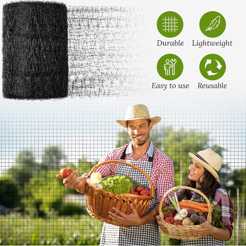 Woanger 3 Pack Deer Fence Netting Bird Netting Garden Net with 150 Pcs Cable Ties for Bird Protect Plants, Vegetables