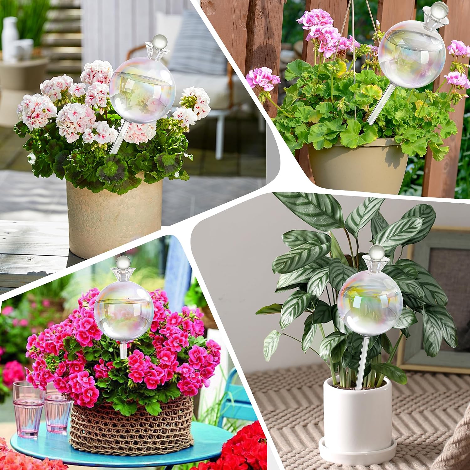17 oz Up 2 Weeks Extra Large Plant Watering Globes, Self Watering Planter Insert Iridescent Self Watering Globes