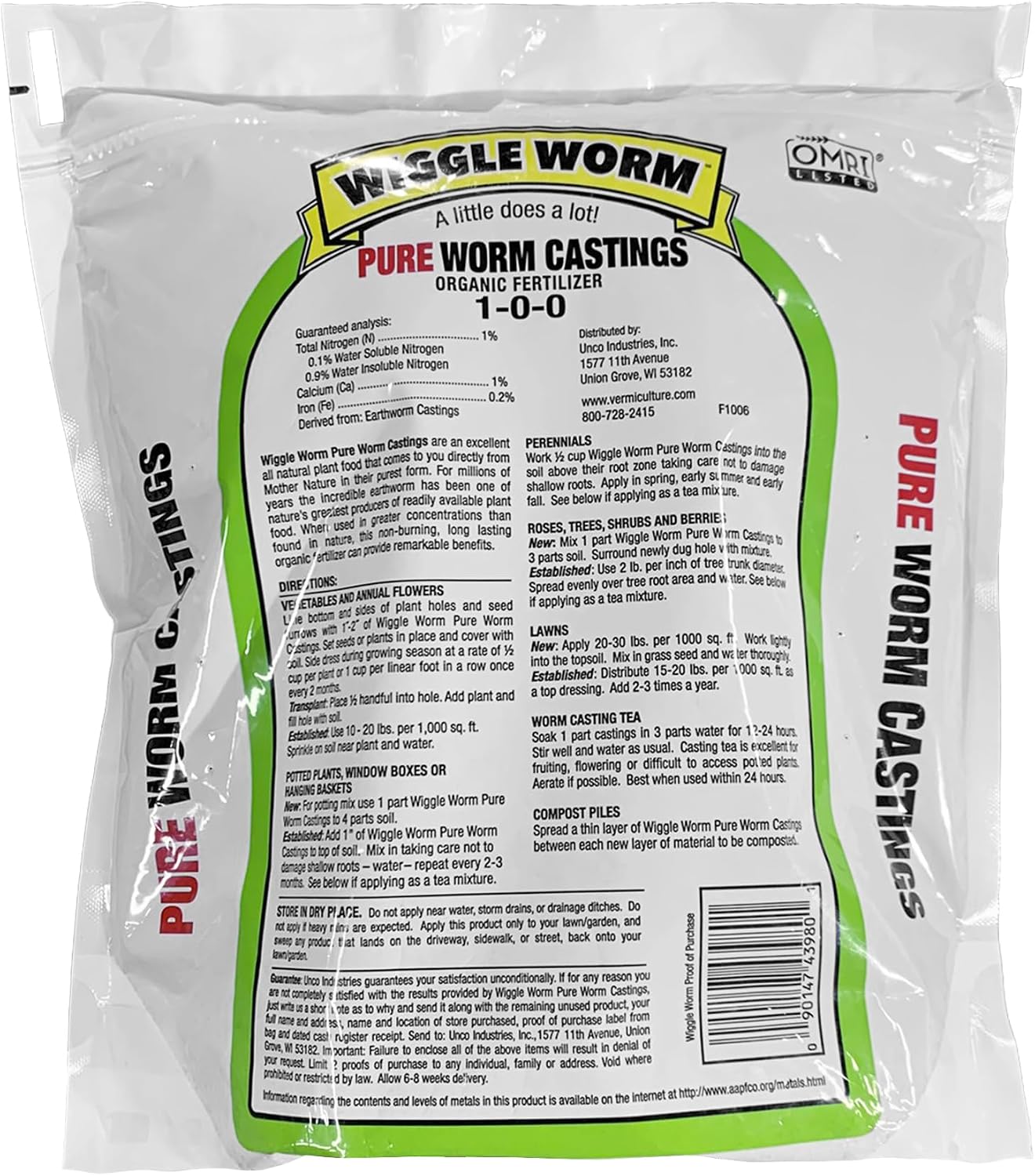Wiggle Worm 100% Pure Organic Worm Casting Fertilizer, 4.5lb (Pack of 2) | Mineral-Dense Formula Improves Soil