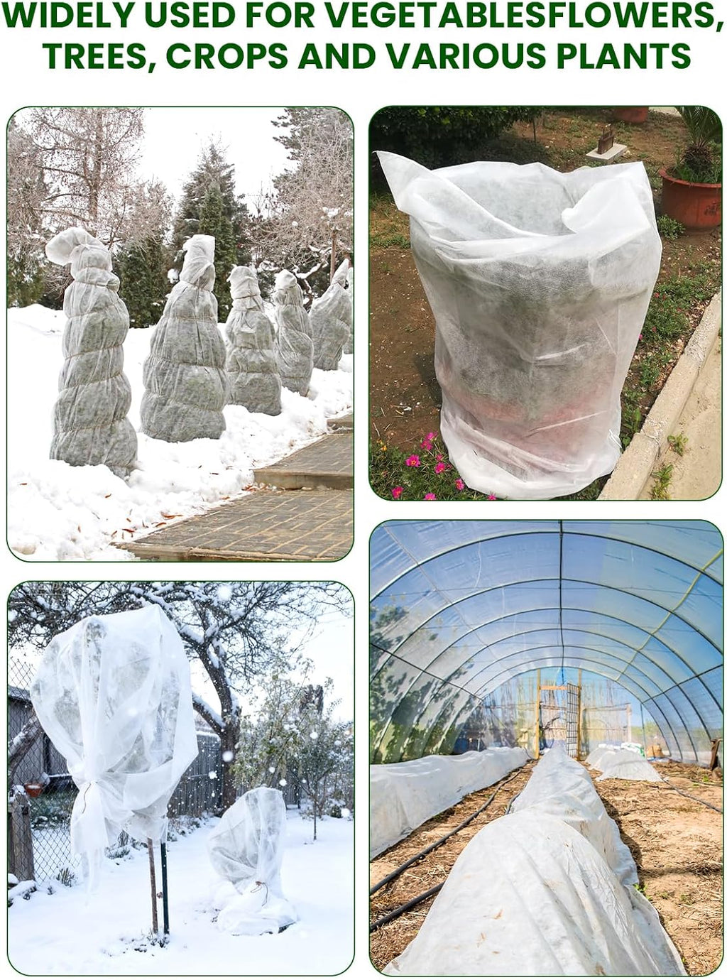 Plant Covers Freeze Protection, 10 ft x 50 ft 1.0 oz/yd² Reusable Frost Protection Floating Row Cover, Frost Blankets
