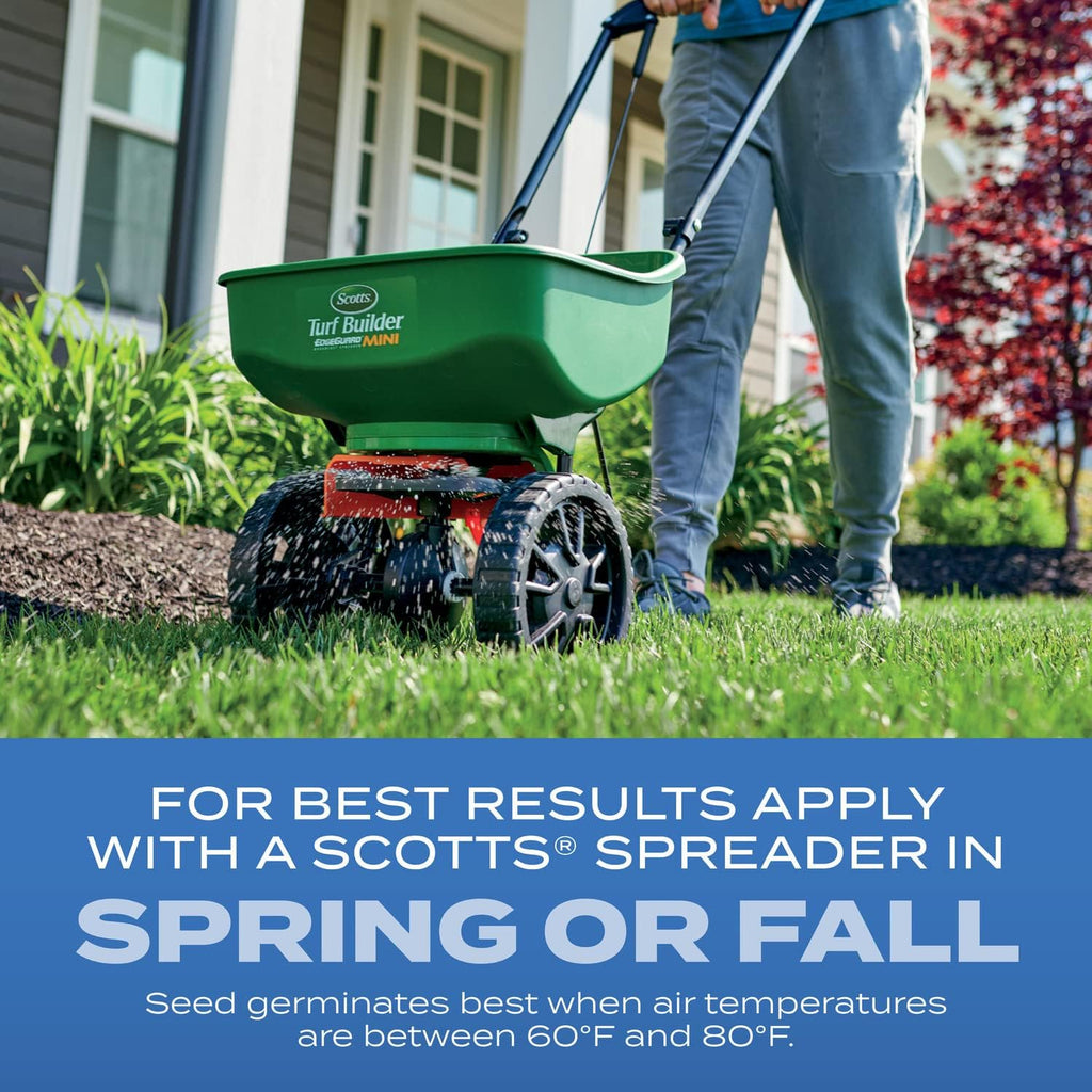 Scotts Turf Builder Grass Seed Sun & Shade Mix, 5.6 lbs. | Grass Seed Plus Lawn Fertilizer and Soil Improver, Thrives