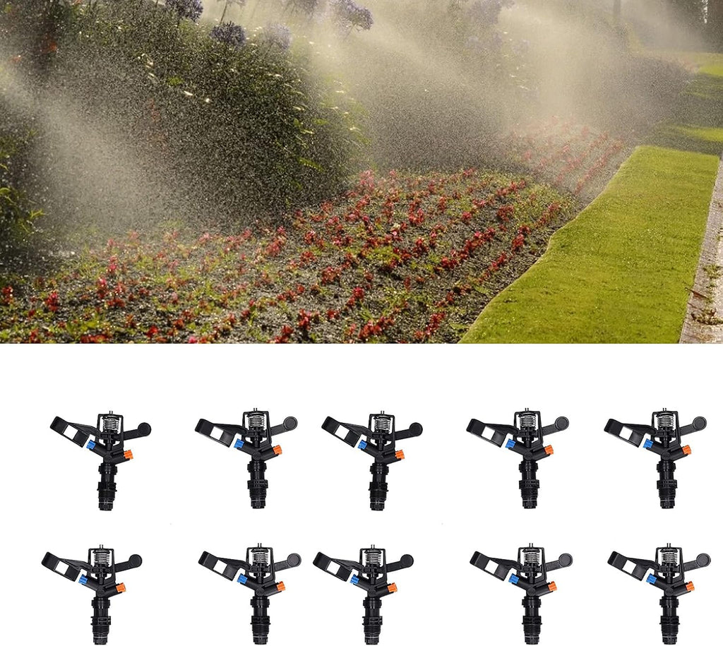 Rocking Arm Sprinklers,10PCS Plastics G 1/2 Male Thread 360° Rotating Sprinklers Watering Sprinkler for Yard Lawn and