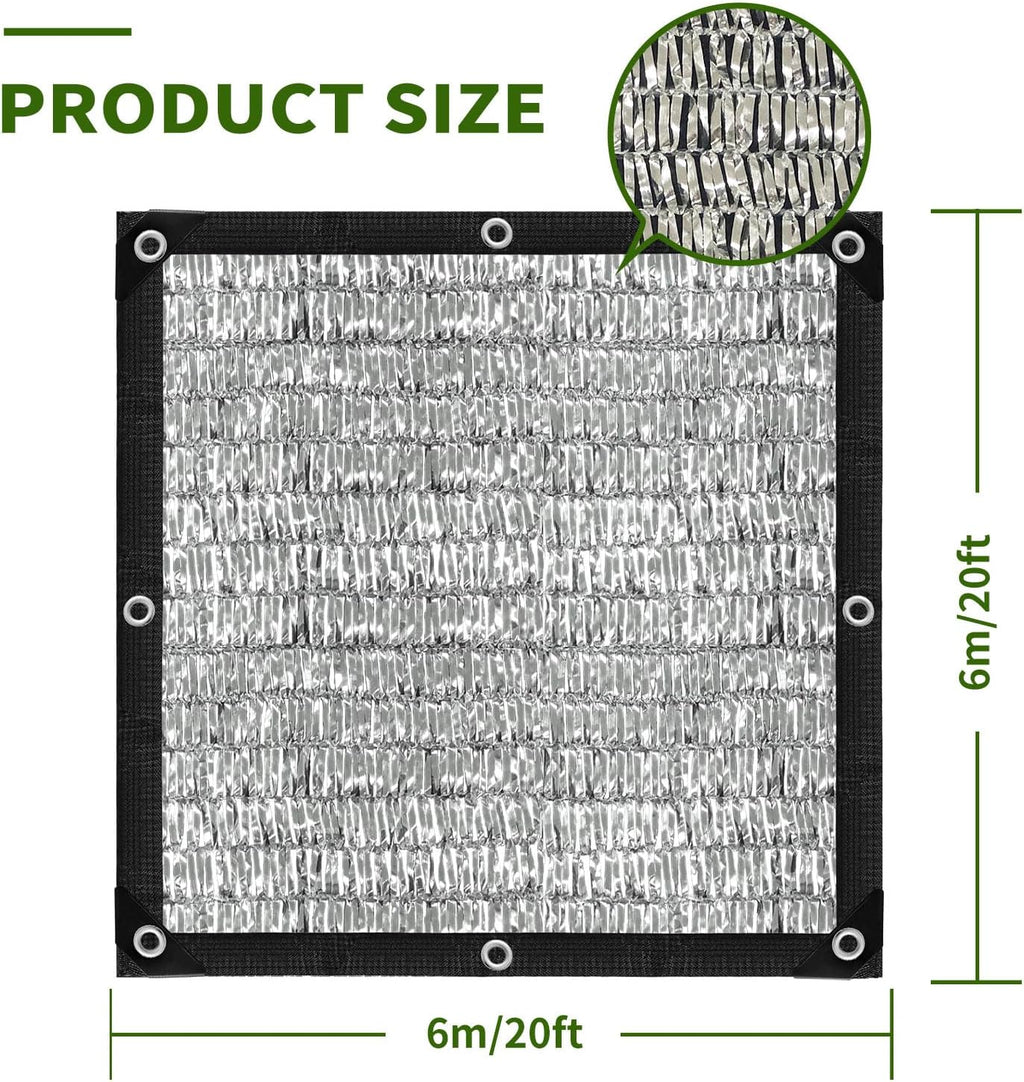 Shade Cloth-80% Aluminum Sunblock Neting,Durable Mesh Tarp with Grommets,Shade Cloth for Garden,Car, Outdoor