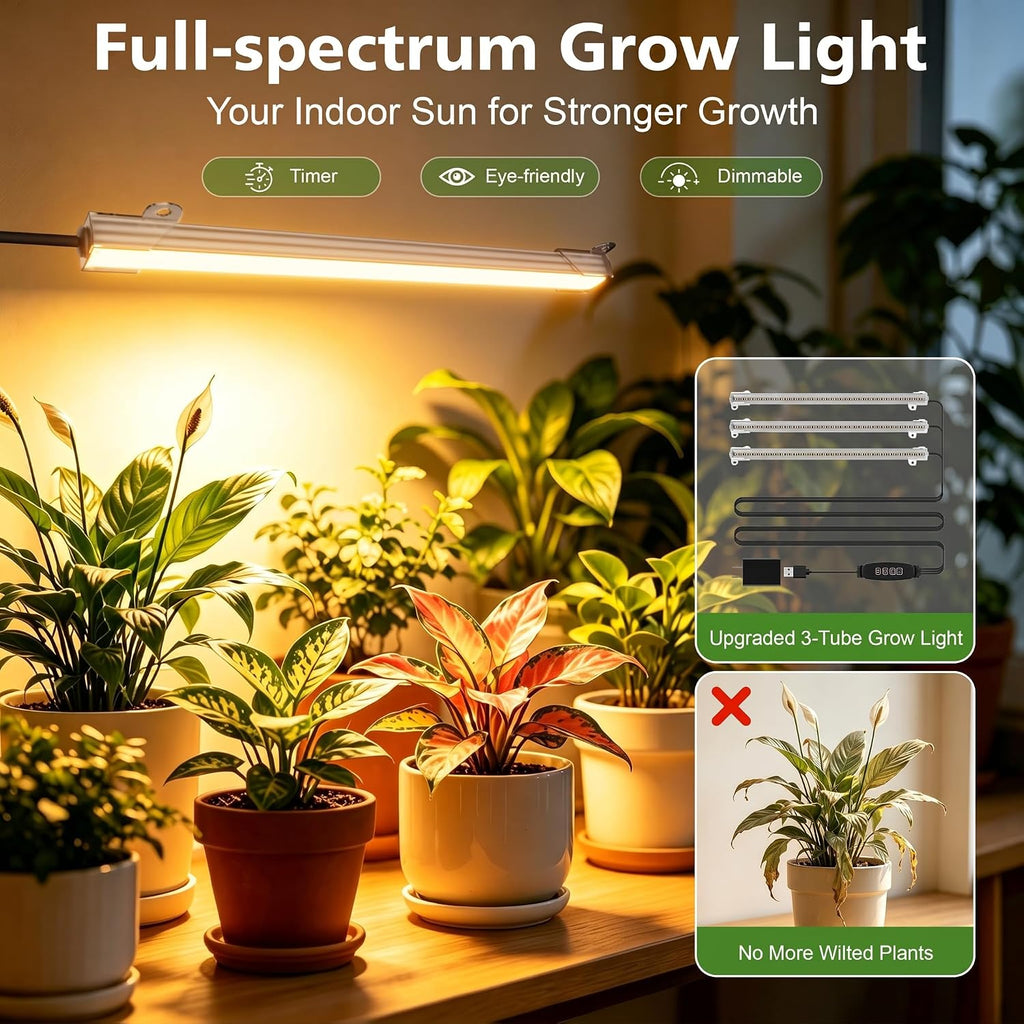 BACEKOLL Plant Stand Indoor with Grow Light, 7 Tier 49" Lighted Plant Shelf | Tree-Shaped Tall Holder with Full