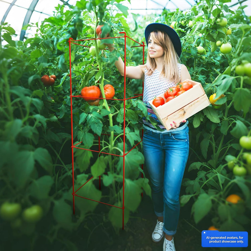 6-Pack Tomato Cage for Garden Plant Support- Up to 46inch | Garden Stakes Tomato Cage,Tomato Trellis for Potted Plants