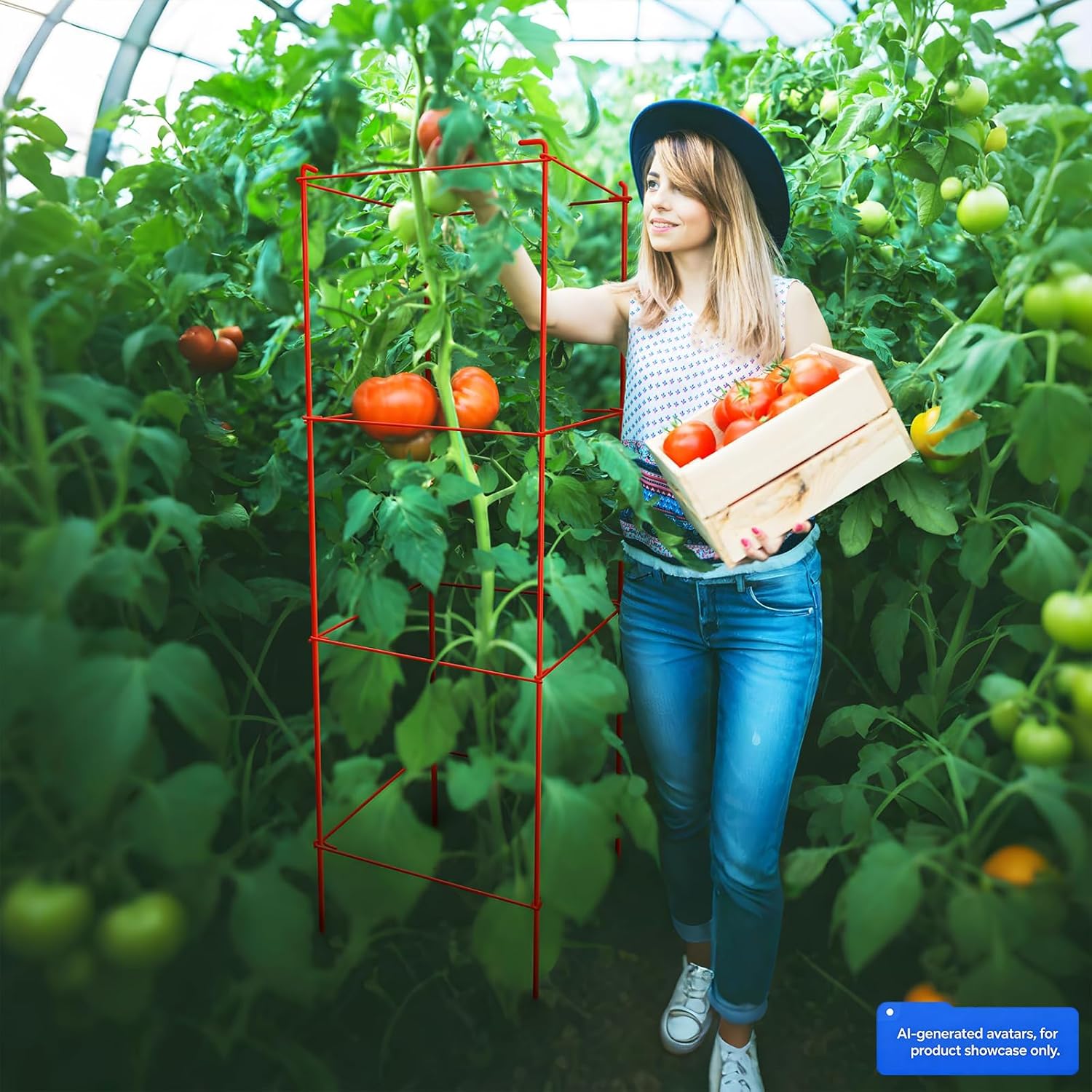 6-Pack Tomato Cage for Garden Plant Support- Up to 46inch | Garden Stakes Tomato Cage,Tomato Trellis for Potted Plants