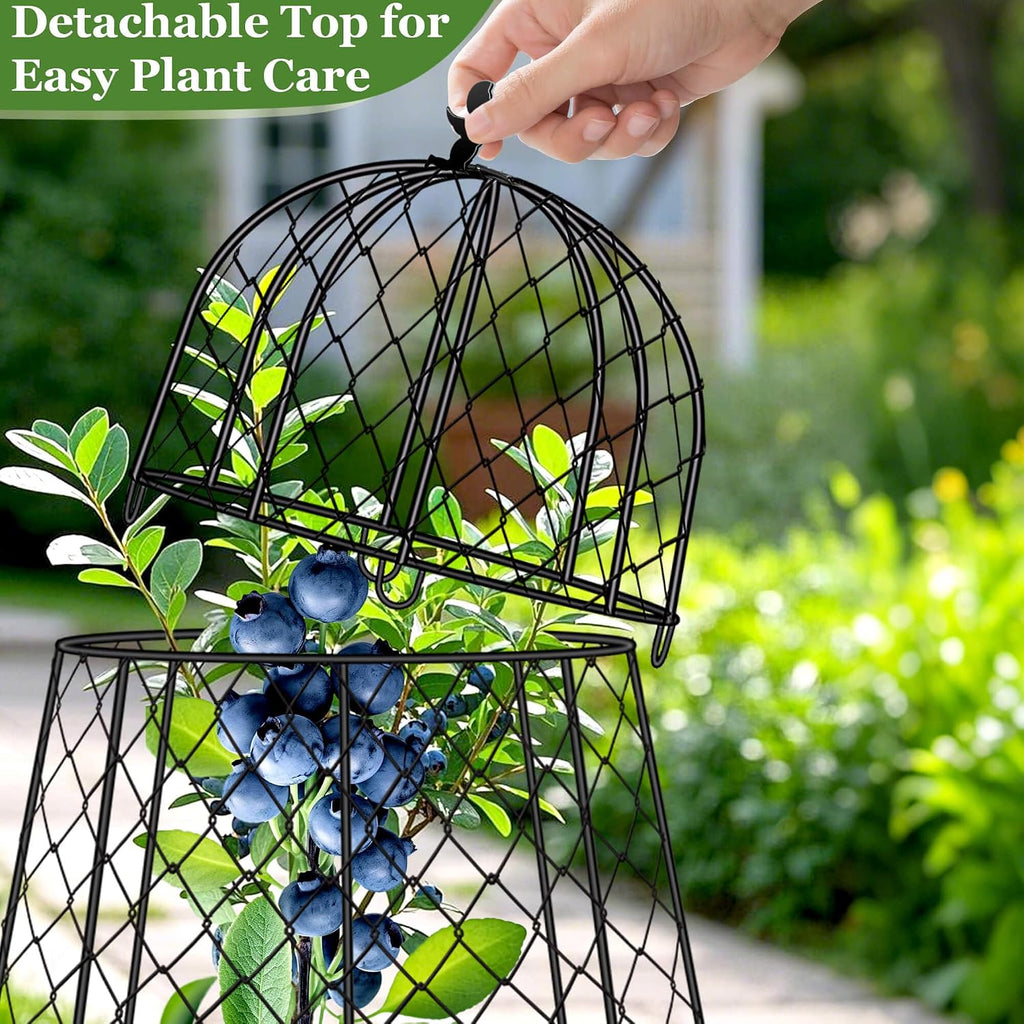 6 Pack Plant Protectors from Animals, Garden Cloches for Plants, Rustproof Chicken Wire Cloche Plant Cages to Keep