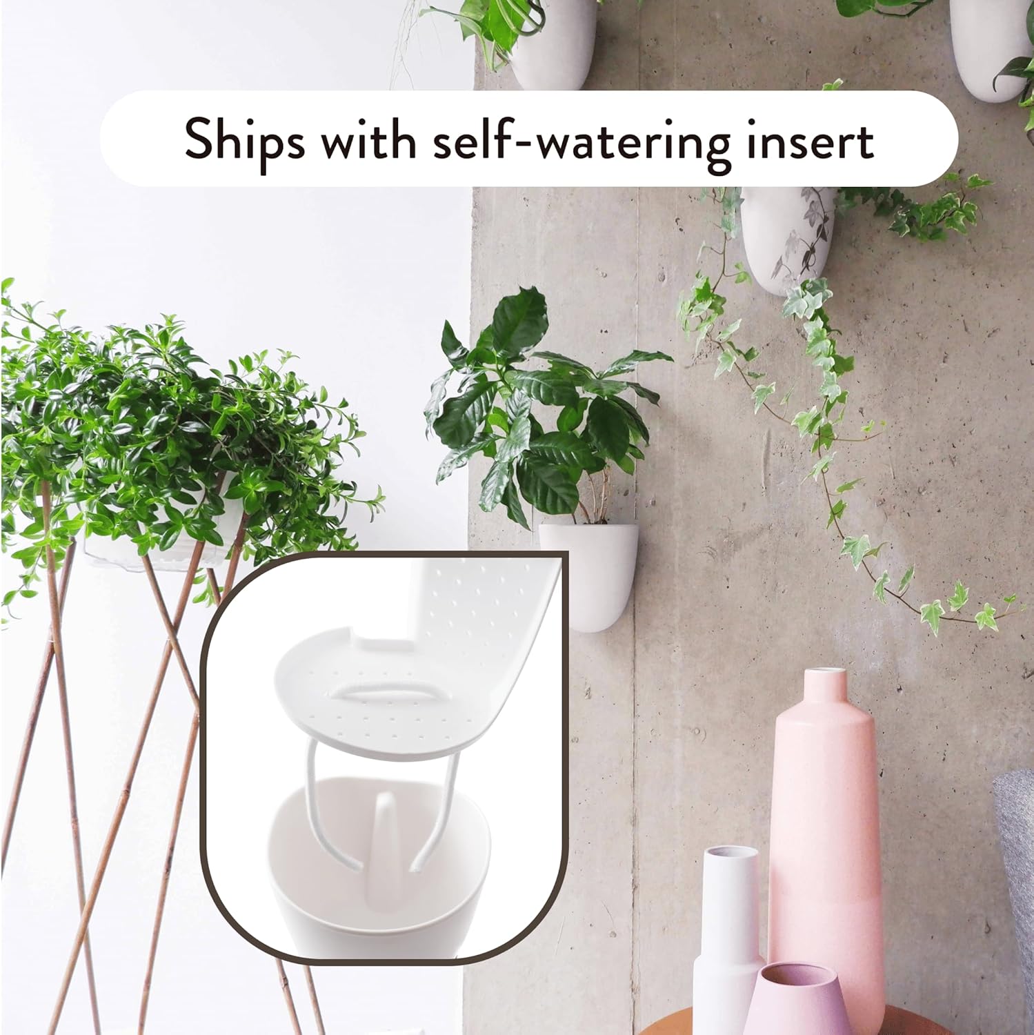 Make Good PlantPod Luxe - Self-Watering Wall Planters (Set of 6) - Easy to Water and Install - Lightweight - Design