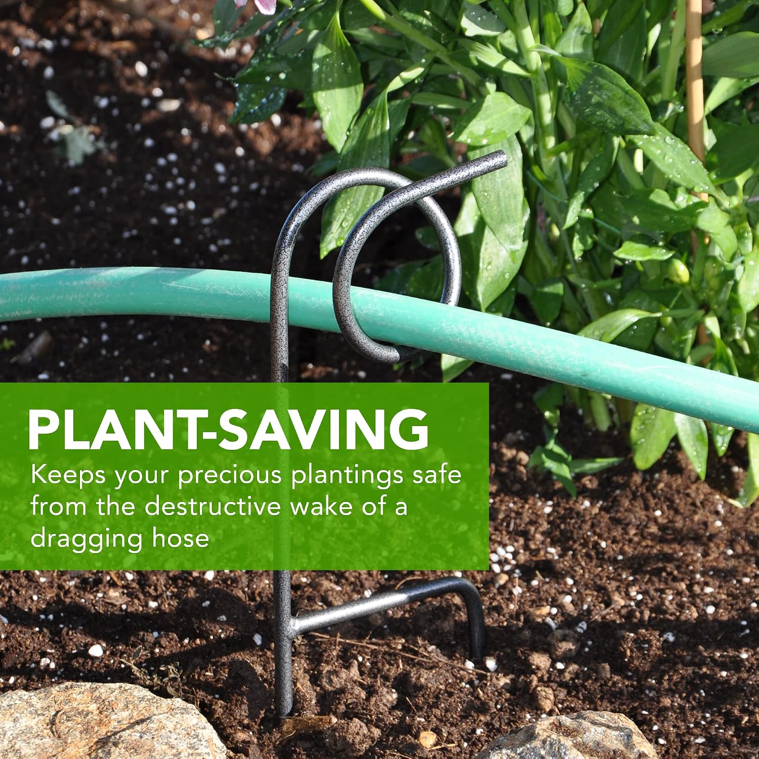 Yard Butler Plant-Saving Hose Guide, 17.5 Inch Garden Stake, 3 Pack | Heavy Duty 17.5 Inch Plant Protector Garden