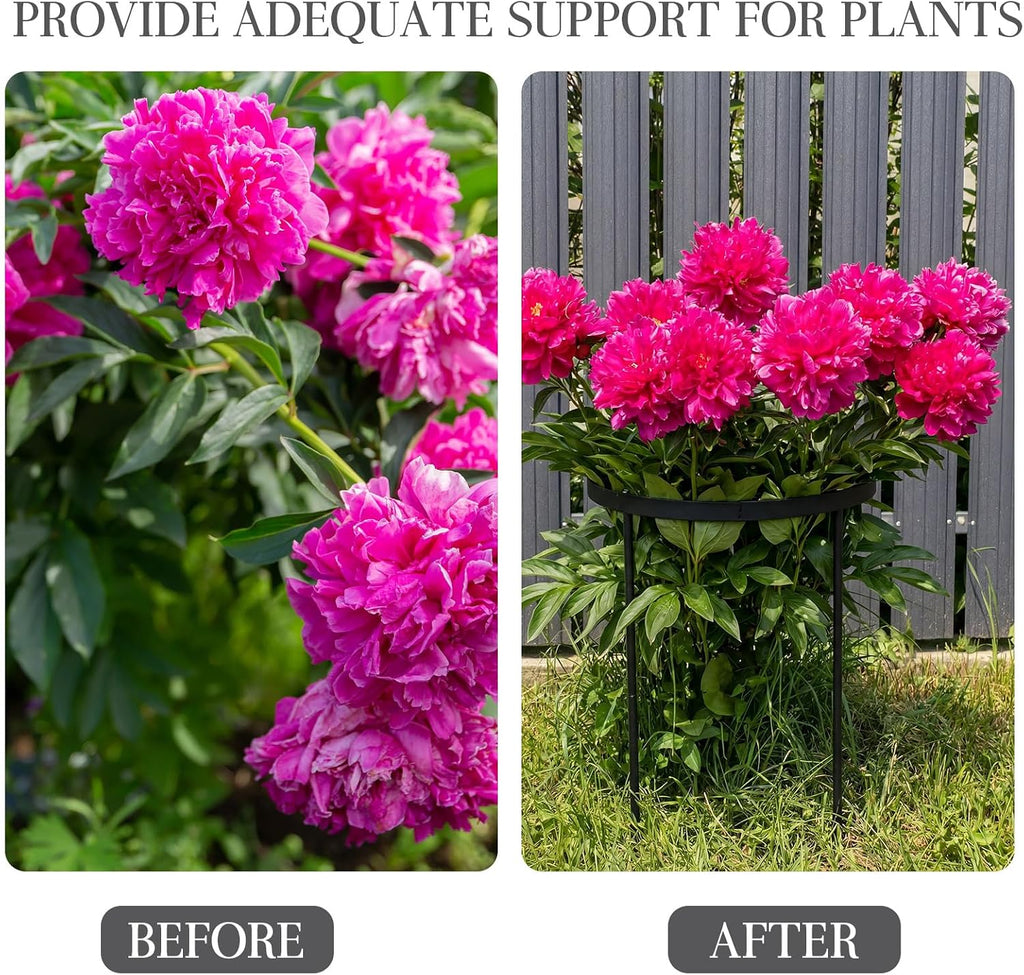 2 Pack 18.9" x 23.6" Large Peony Cage and Support Durable Round Plant Support Ring Tall Plant Cage for Outdoor Peony