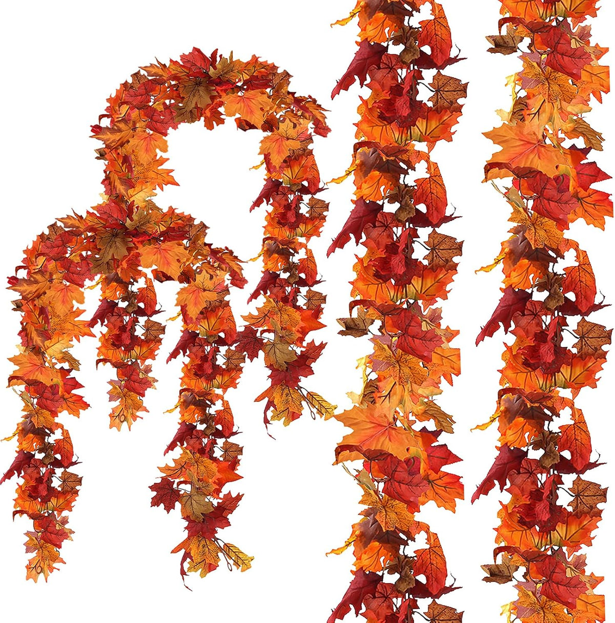Brightown 6 Pack Fall Decorations for Home Maple Leaf Garland with Lights